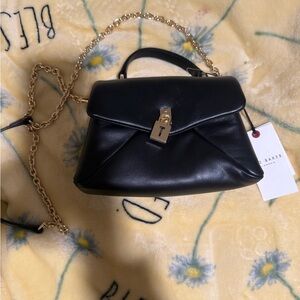 Ted Baker London Black Satchel with Gold Chain